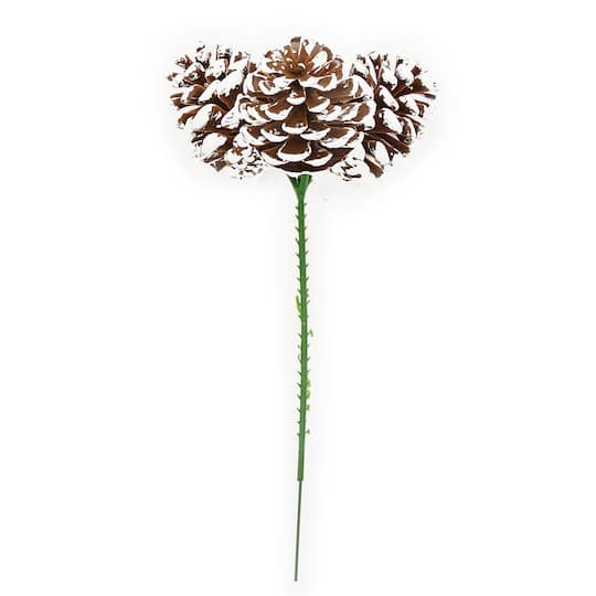 9" White Tip Plastic Pinecone Christmas Wreath Picks, 12ct.